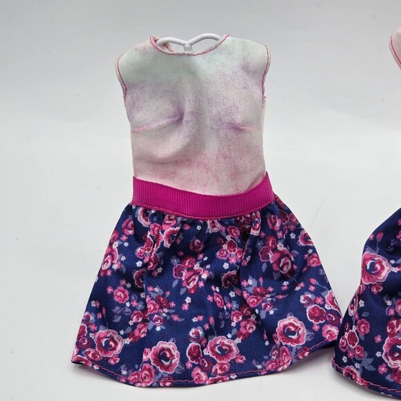 Vintage 1990s Barbie Doll Floral Dresses 3-Piece Lot - Picture 4 of 6
